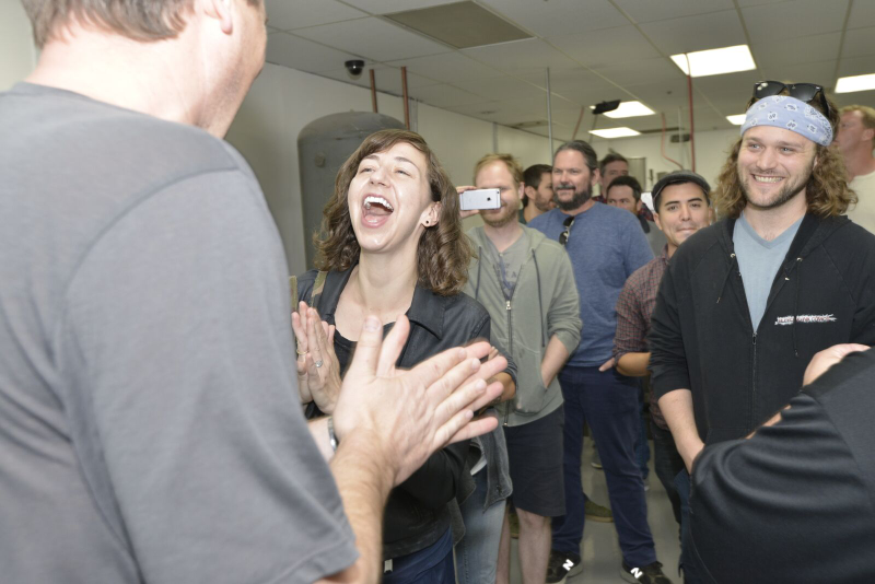 Illustration for article titled Kristen Schaal and Will Forte were like two kids when they visited a dildo factory